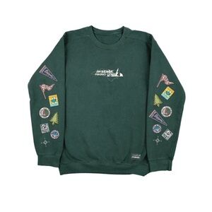 Y2K Mr Beast Hiking Club Men’s Embroidered Green Sweatshirt Size Large